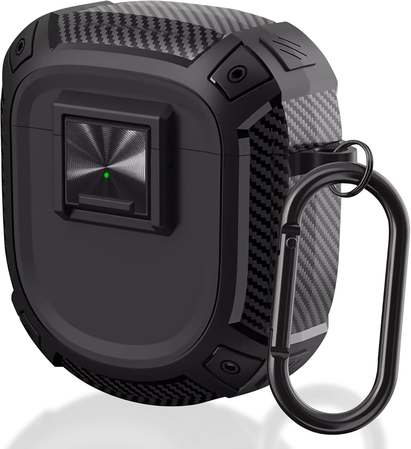 QC Ultra Case Shockproof Protective Cover Compatible with Bose QuietComfort Ultra Earbuds(2023) / Bose QuietComfort Earbuds II(2022) Case Cover with Safety Lock and Carabiner (Black) (Black)